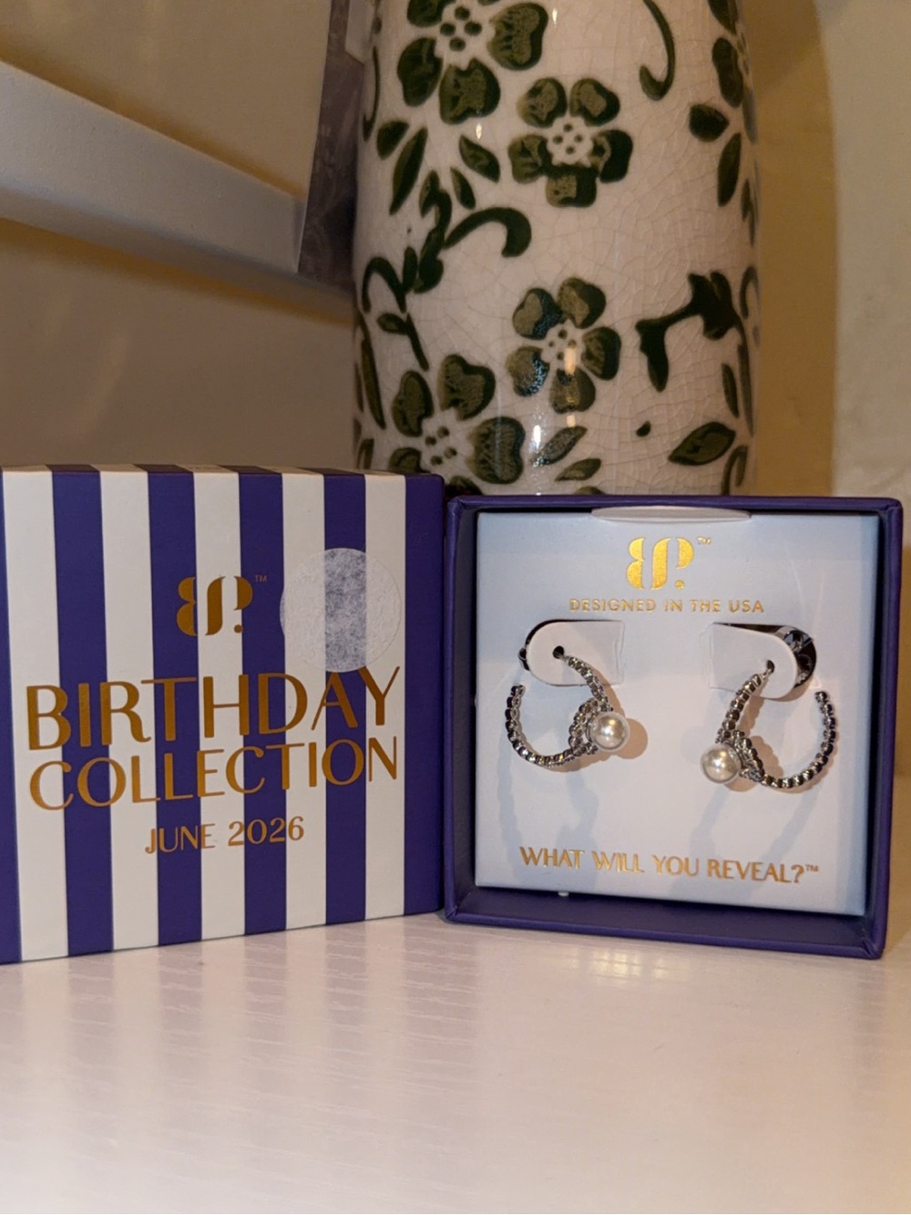BP June 2026 Silver Pearl Hoop Earrings